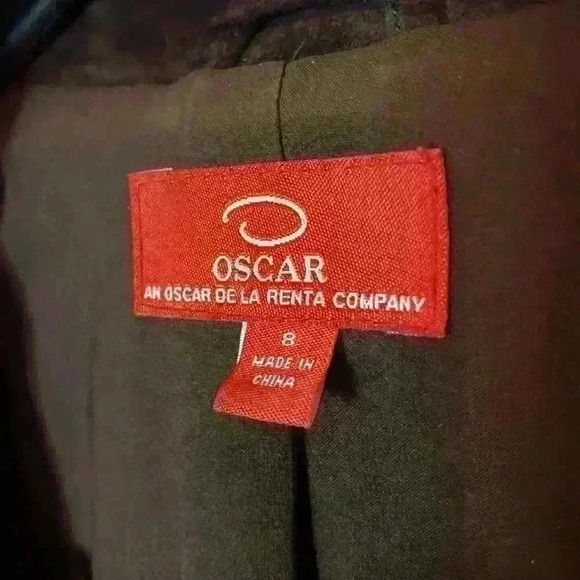 Oscar an Oscar De La Renta Company Brown 100% Suede Ruffle Blazer size 8 - Picture 4 of 13